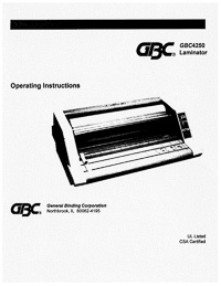 GBC 4250 Laminator Owners Manual