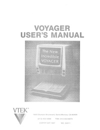 Vtek Voyager Electronic Visual Aid Owners Manual