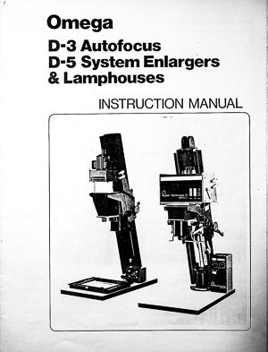 Omega D-3 Autofocus & D-5 Photo Enlarger Owners Manual