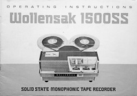 Wollensak 1500SS Solid State Tape Recorder Owners Manual