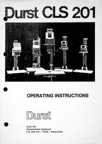 Durst CLS 201 Photo Enlarger Color Head Owners Manual