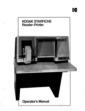 Kodak Starfiche Microfilm Reader / Printer Operator's Manual
