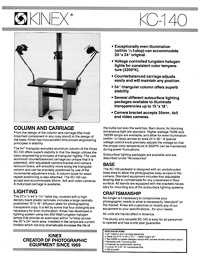 Kinex KC-140 Photographic Copy Stand Owner's Manual