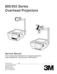 3M 900 / 955 Series Overhead Projector Service Manual