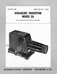 Kodaslide Model 2A Slide Projector Parts Manual