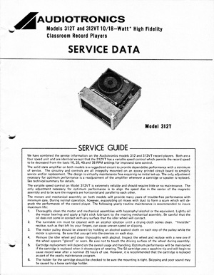 Audiotronics Record Player 312T Service Guide