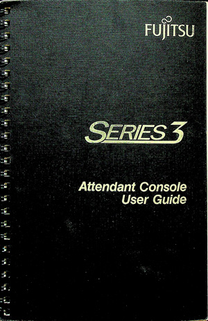 Fujitsu Series 3 Attendant Console Telephone User Guide - Original Factory Manual
