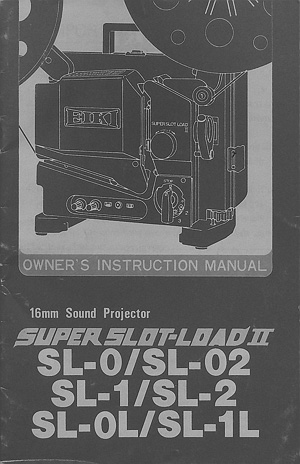 Eiki SL Super Slot Load II 16mm Projector Owners Manual