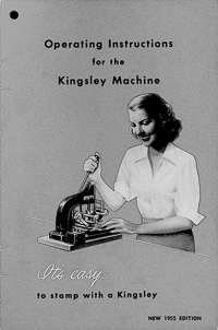 Kingsley Hot Foil Stamping Machine Owners Manual