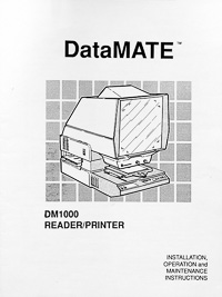 DataMate DM1000 Microfiche Reader / Printer Owners Manual