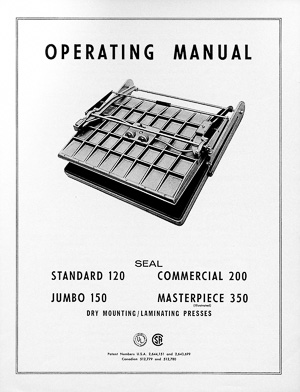 Older Model Seal Dry Mount Laminating Press Owners Manual