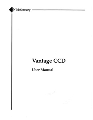 TeleSensory Vantage CCD Electronic Visual Aid Owners Manual