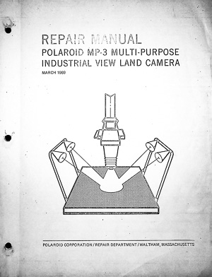 Polaroid MP-3 Repair and Parts Manual Industrial View Land Camera Copy Stand