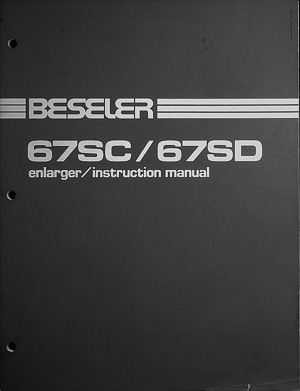 Beseler 67SC / 67SD Photo Enlarger Owners Manual