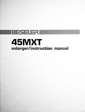 Beseler 45MXT Photo Enlarger Owners Manual