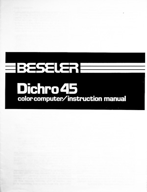 Beseler Dichro 45 Colorhead Owners Manual