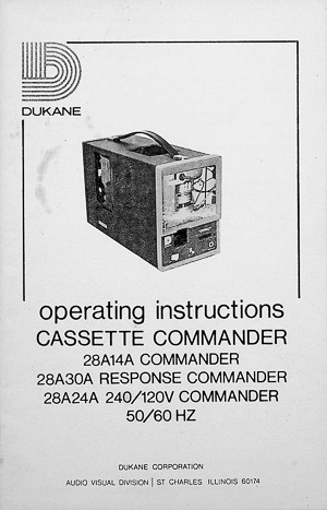 Dukane Cassette Commander Cartridge Filmstrip Viewer Owners Manual
