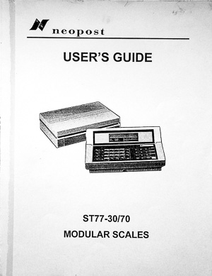 Neopost ST77-30 / 70 Modular Scale Owners Manual