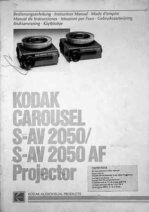 Kodak Carousel S-AV 2050 Slide Projector Owners Manual