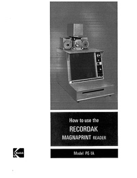 Kodak Recordak Magnaprint Model PE-1A Microfilm Reader Printer Owners Manual
