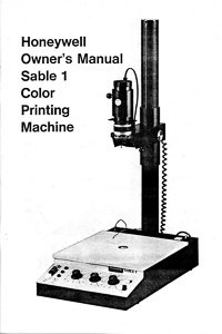 Honeywell Sable 1 Color Printing Machine Owner's Manual