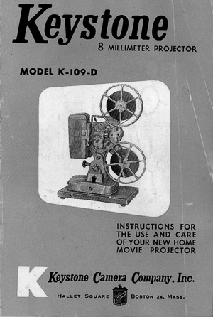 Keystone K-109-D 8mm Movie Projector Instruction Manual