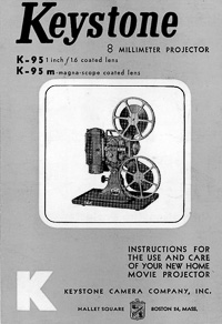 Keystone K-95 8mm Movie Projector Instruction Manual