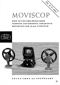 Zeiss Ikon Moviscop 16mm Movie Film Editor User Manual