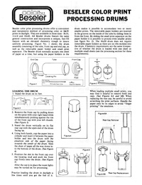 Beseler Color Print Processing Drums Owner's Manual