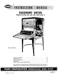 Pako Pakonomy Photo Paper Dryer Instruction Manual