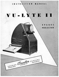 Beseler Vu-Lyte II Opaque Projector Instruction Manual