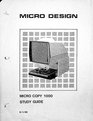 Micro Design Micro Copy 1000 Service & Parts Manual Microfiche Reader / Printer