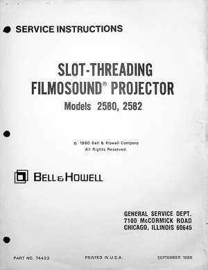 Bell & Howell 2580 & 2582 Filmosound 16mm Service and Parts Manual