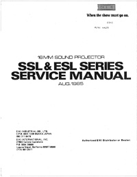 Eiki SSL & ESL 16mm Sound Projector Service and Parts Manual