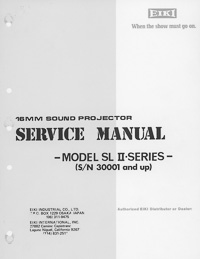 Eiki SL II Series 16mm Sound Projector Service and Parts Manual