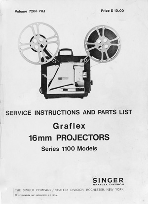 Graflex 1100 16mm Projector Service and Parts Manual
