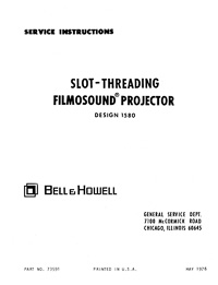 Bell & Howell 1580 Filmosound 16mm Service and Parts Manual
