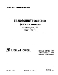 Bell & Howell 1545, 1550 & 1552 Filmosound 16mm Service and Parts Manual