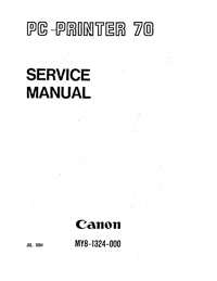 Canon PC Printer 70 Microfilm Reader / Printer Service Manual