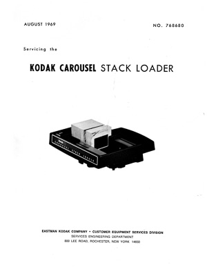 Kodak Carousel Stack Loader Service and Parts Manual