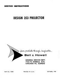 Bell & Howell 353 8mm Movie Projector Service and Parts Manual